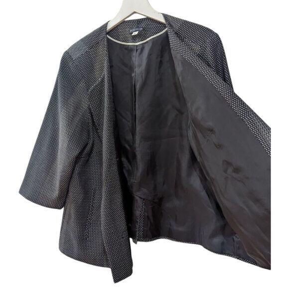 Eileen Fisher Womens S Woven Pattern Round Neck Open-Front Blazer 3/4 Sleeves - Picture 5 of 10